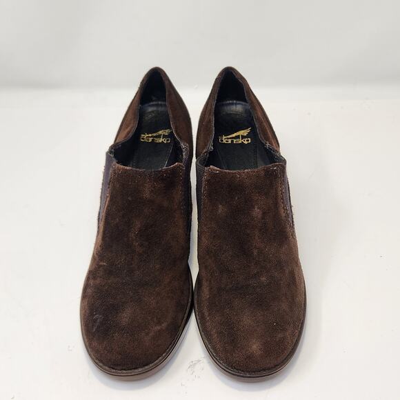 Dansko Womens Nancy Brown Suede Clogs Heels Size 36 US 5.5 Comfort Shoes Slip On - Picture 2 of 9